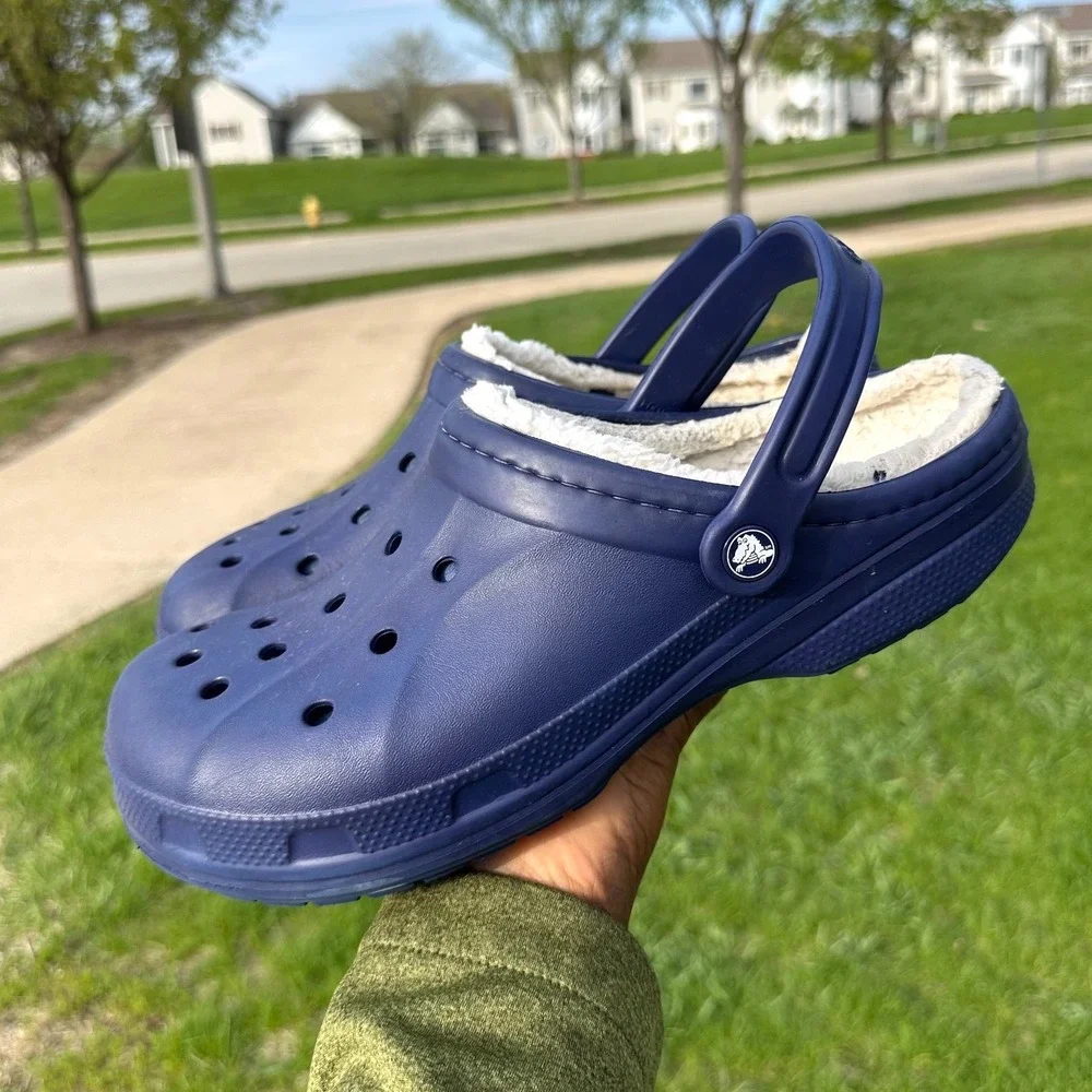 Crocs Adult Ralen Lined Clogs Men's Size 11 Blue Sandals